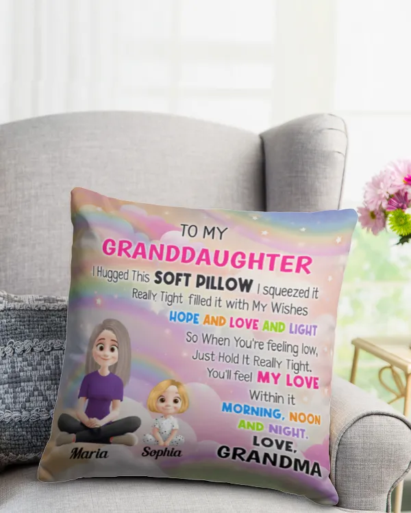 I Hugged This Soft Pillow - Personalized Name Pillow, Gifts For Granddaughter, Gifts Idea For Granddaughter