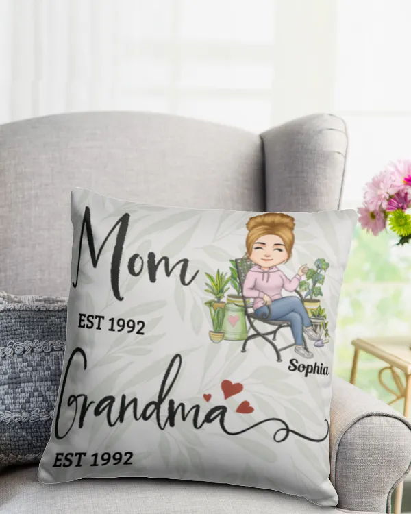 Grandma Established - Personalized Pillow - Birthday Gift Mother's Day Gift For Mom, Grandma, Gift For Mom, Gift Idea For Mom, Mother's Day Gift