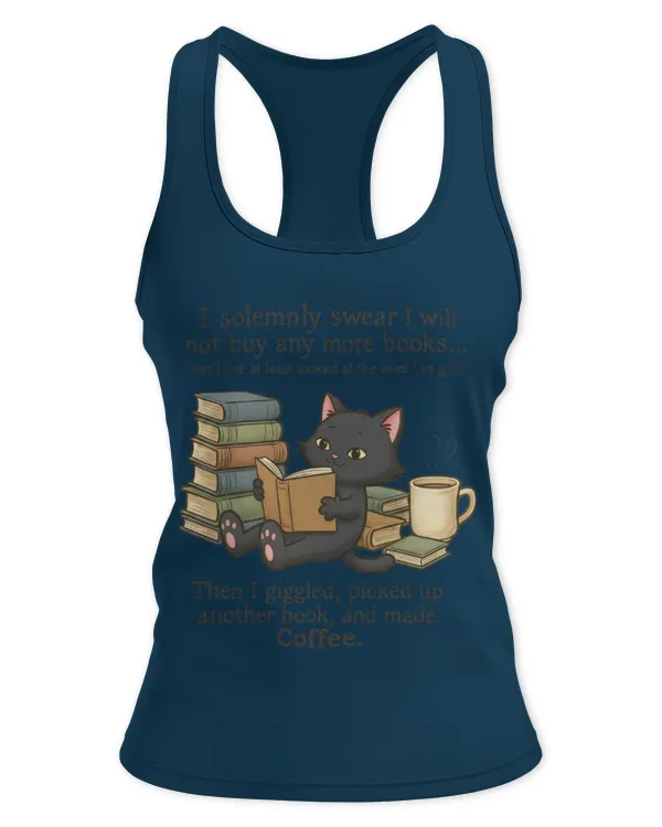 Book and Black cat - Women's Ideal Racerback Tank Women's Ideal Racerback Tank