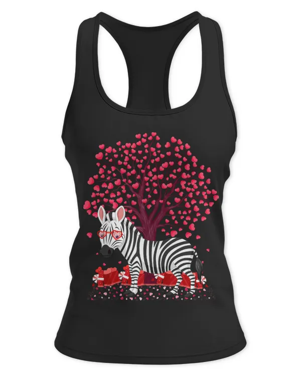 Cute Zebra Lover Heart Tree Zebra Valentine s Day