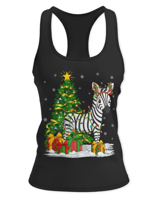Cute Zebra Lover Matching Xmas Lighting Zebra Christmas