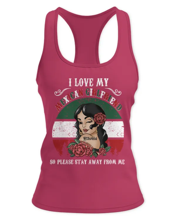 I Love My Latina Girlfriend - Personalized Shirt, Gift For Girlfriend, Gift Idea For Girlfriend - Women's Ideal Racerback Tank Women's Ideal Racerback Tank