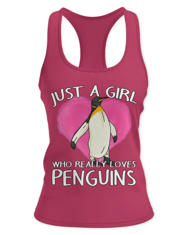 Penguin Pet Birdwatching Birding Bird Girl Who Really Loves Penguins - Women's Ideal Racerback Tank Women's Ideal Racerback Tank