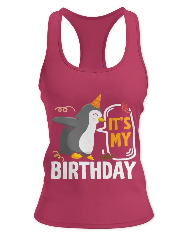Penguin Pet Birthday Design for a Love Penguin Birthday Party - Women's Ideal Racerback Tank Women's Ideal Racerback Tank