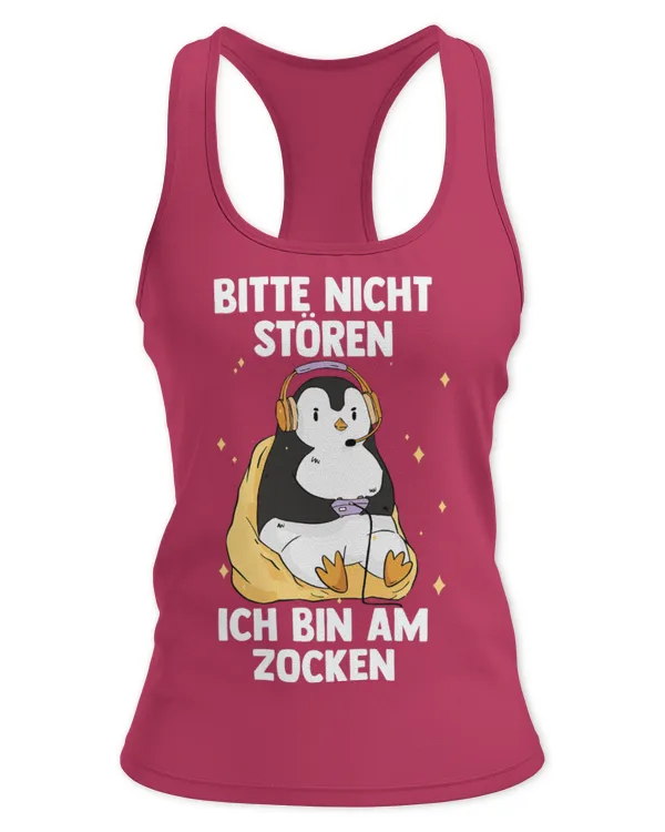 Penguin Pet Bitte Nicht Stören Ich Bin Am Zocken Penguin 2Gamer Gaming - Women's Ideal Racerback Tank Women's Ideal Racerback Tank