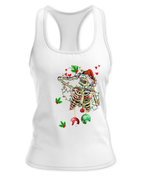 I Can Get You On The Naughty List Santa Skeleton Xmas - Women's Ideal Racerback Tank Women's Ideal Racerback Tank
