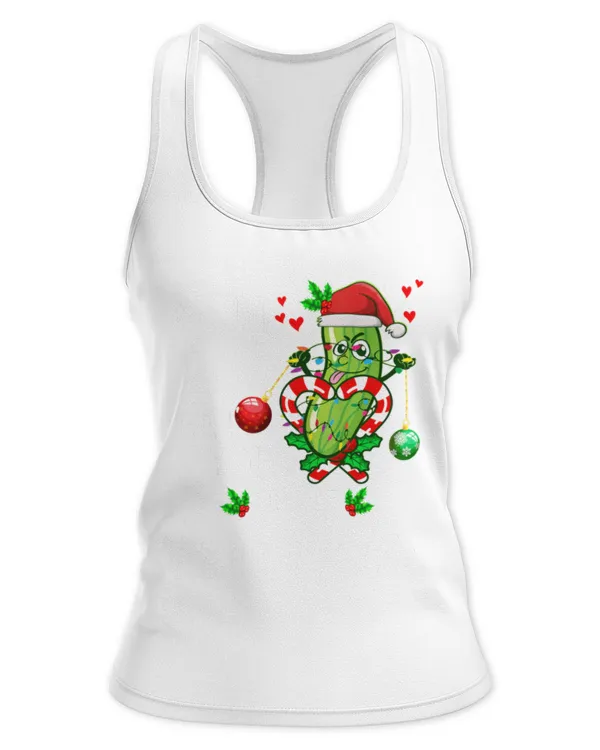 I Can Get You On The Naughty List Santa Pickle Xmas Pullover - Women's Ideal Racerback Tank Women's Ideal Racerback Tank