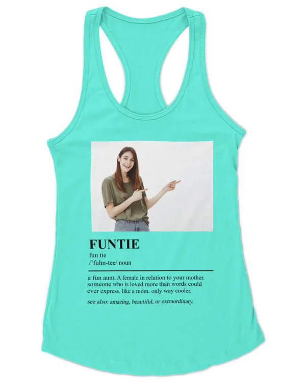 Personalized Funtie Definition Quote Tote Bag, Gifts For Auntie, Gift For Idea Auntie - Women's Ideal Racerback Tank Women's Ideal Racerback Tank