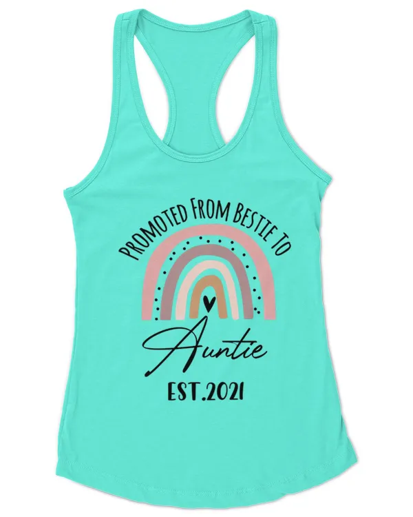 Personalized Promoted From Bestie To Auntie Coffee Mug, Gifts for Auntie, Gift idea for Auntie - Women's Ideal Racerback Tank Women's Ideal Racerback Tank