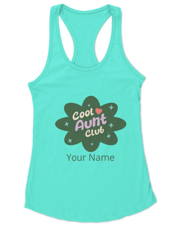 Personalized Name Cool Aunt Club Gift for Auntie Retro Coffee Mug, Gifts For Auntie, Gifts Idea For Auntie - Women's Ideal Racerback Tank Women's Ideal Racerback Tank