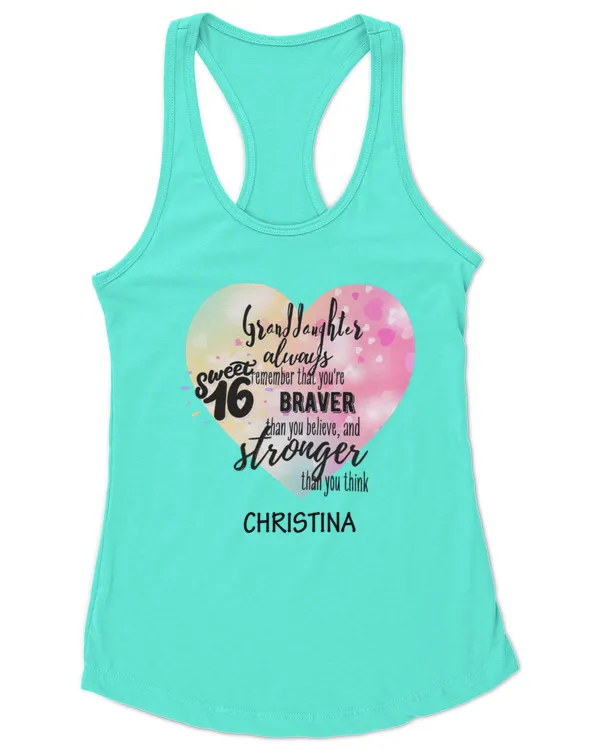 Personalized GRANDAUGHTER Gifts | Cute Quotes Fun Pillar Candle, Gifts For Granddaughter, Gifts Idea For Granddaughter - Women's Ideal Racerback Tank Women's Ideal Racerback Tank