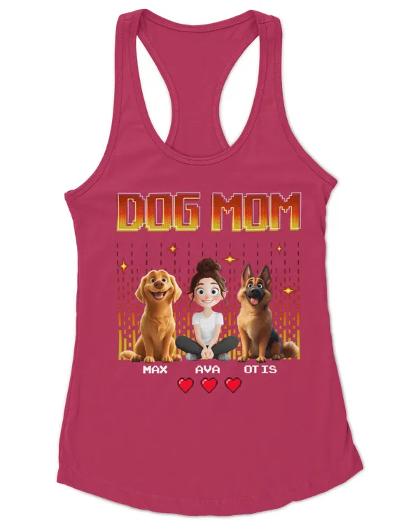 Cute Dog Mom New Cartoon Dog - Personalized Shirt, Gifts For Mom, Gifts Idea For Mom, Mother's Day Gift - Women's Ideal Racerback Tank Women's Ideal Racerback Tank