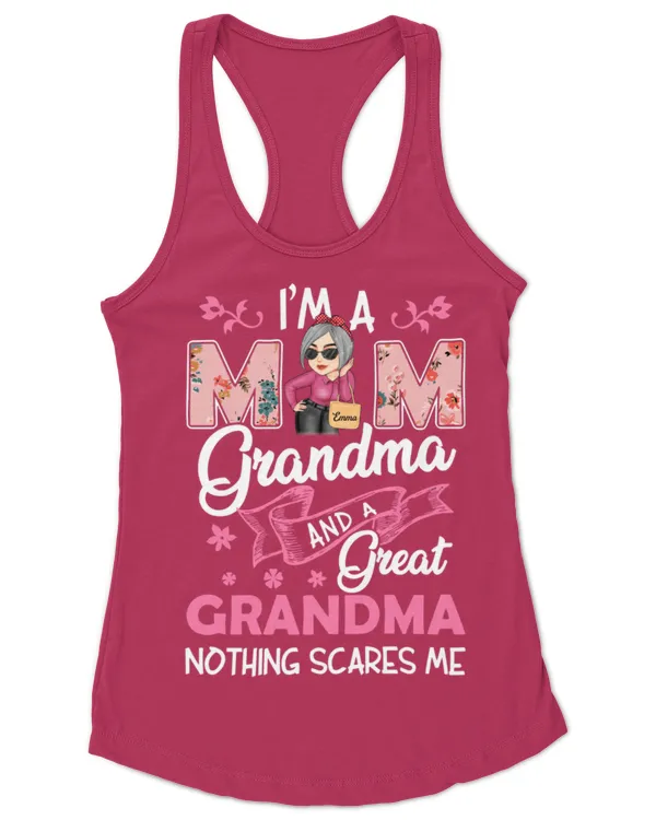 I'm A Mom Grandma Great Grandma - Personalized Shirt - Gifts for Grandma, Gift idea for Grandma - Women's Ideal Racerback Tank Women's Ideal Racerback Tank