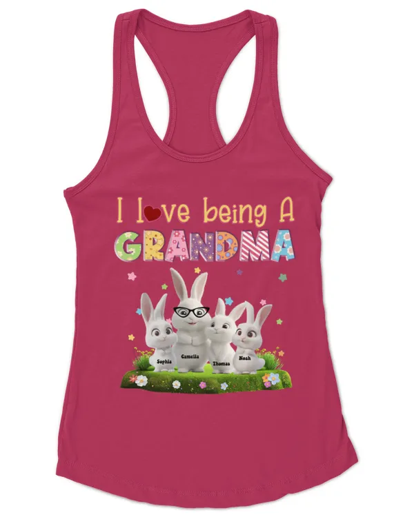 I Love Being A Grandma - Personalized Shirt - Gifts for Grandma, Gift idea for Grandma - Women's Ideal Racerback Tank Women's Ideal Racerback Tank