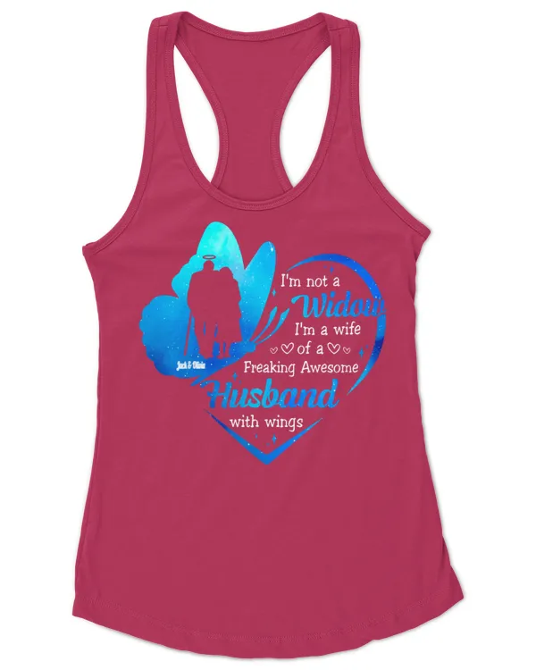 I'm A Wife Of A Freaking Awesome Husband With Wings - Personalized Shirt, Gift For Wife, Gift Idea For Wife - Women's Ideal Racerback Tank Women's Ideal Racerback Tank