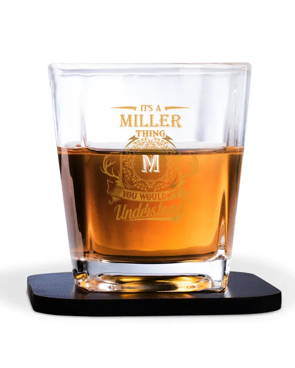 Decanter Set Full - 4 Glasses + 4 Coasters