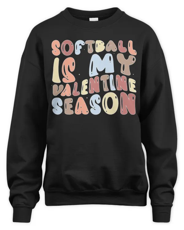 Softball T-shirts, Hoodies, Long Sleeved- Softball Is My Valentine