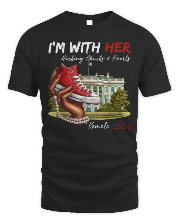 I'm With Her Red White Chucks & Pearls Kamala 2024