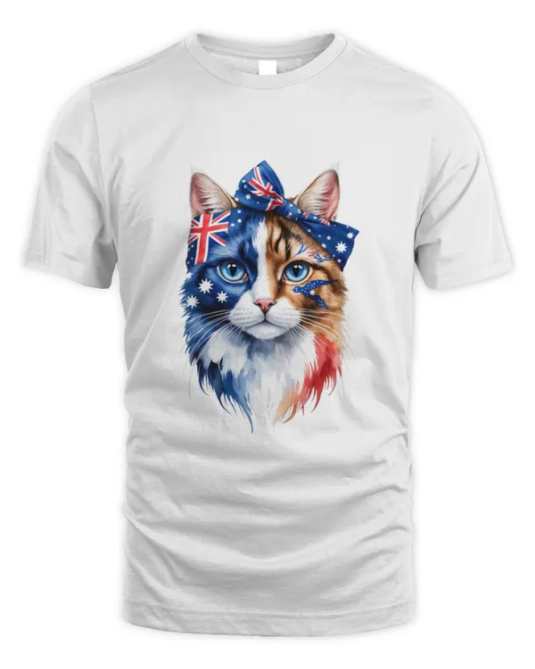 Cat Lover's Tee Featuring the  Australia Flag T5175 quality