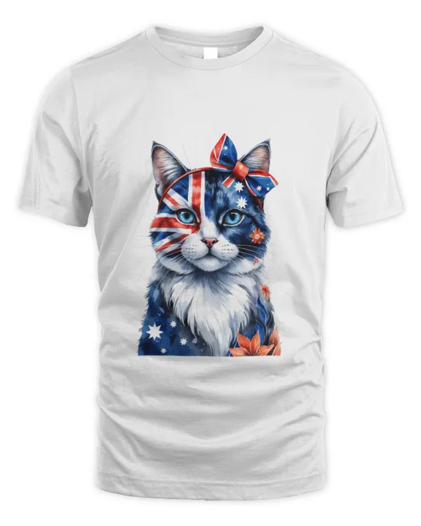 Bold Australian Cat Tee with National Symbolism T3563 quality