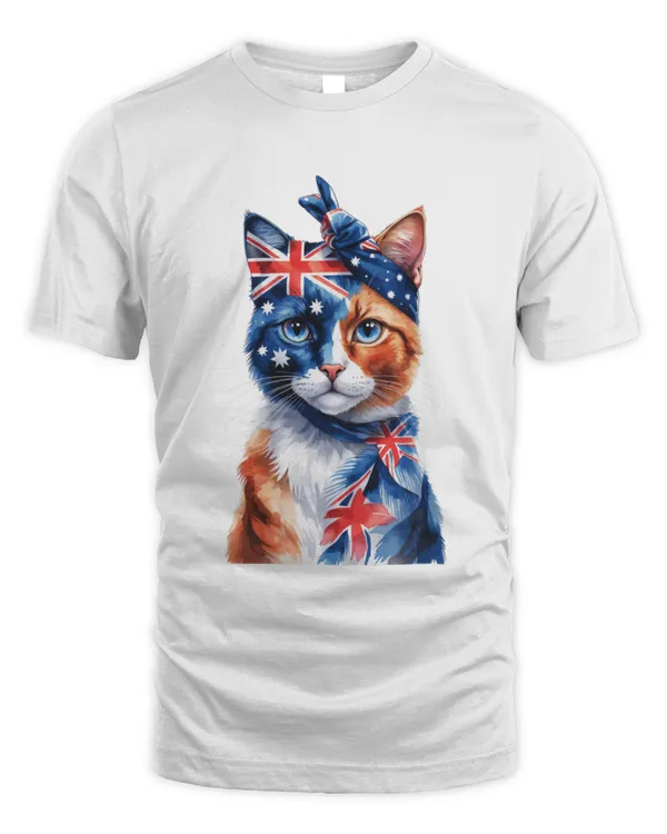 Cat Lover's Tee Featuring the Australia Flag T1454 quality