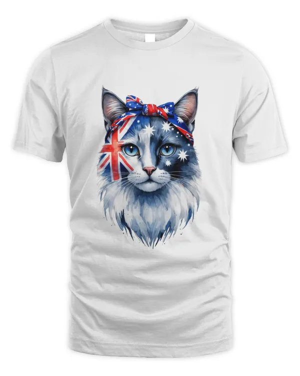 Adorable Cat Shirt Featuring the Australian Colors T8451 quality