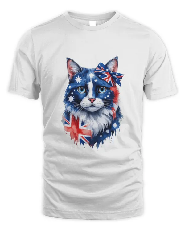 Charming Artwork Cats T-Shirt Showcasing the Flag T3113 quality