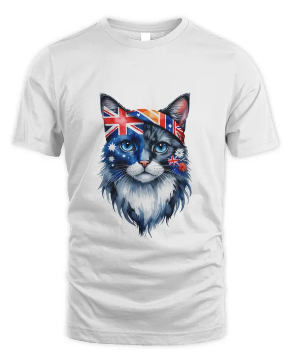 Australian Cat T-Shirt with Flag Design T9759 quality