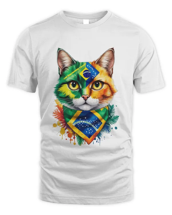 Classic and Creative Brazilian Cat Graphic Tee with Theme T8172 quality