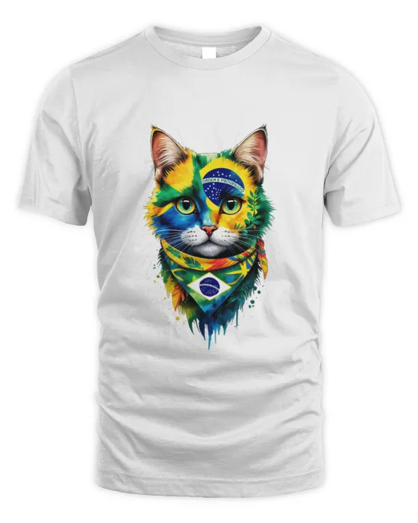 Stylish and Fun Brazilian Cat T-Shirt Celebrating Heritage T9155 quality