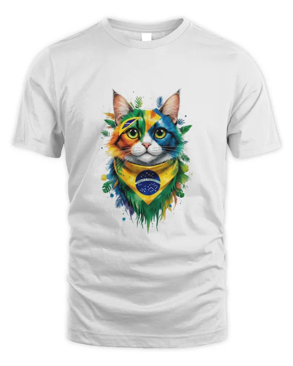 Classic and Creative Brazilian Cat Graphic Tee with Theme T5638 quality
