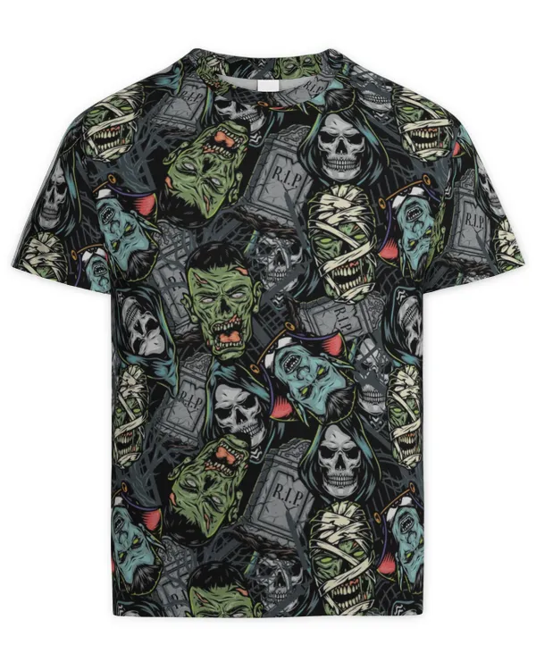 MEMOD64 - Fear The Zombie Dracula AOP Shirt - Halloween Shirt