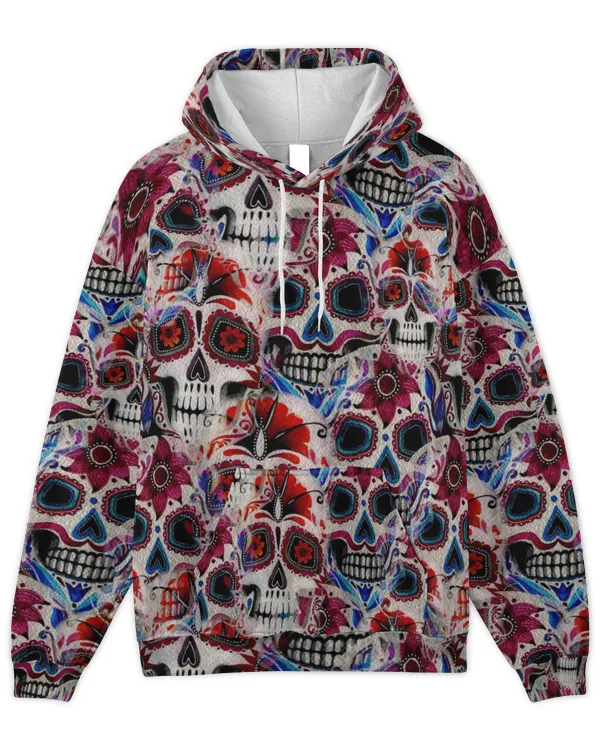 MEMOD67 - Amazing Color Full Skulls Halloween AOP Shirt