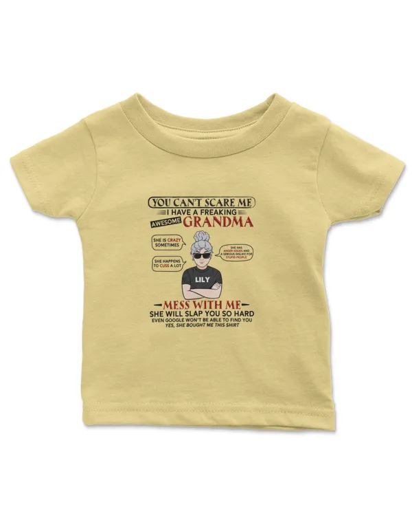 I Have A Freaking Awesome Grandma - Personalized Shirt, Gifts For Granddaughter, Gifts Idea For Granddaughter - Infant Jersey T-Shirt Infant Jersey T-Shirt