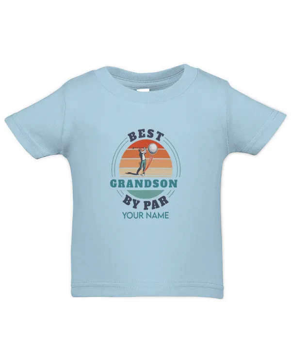 Personalize Grandson By Par Retro Birthday Baby T-Shirt, Gifts For Grandson, Gifts Idea For Grandson