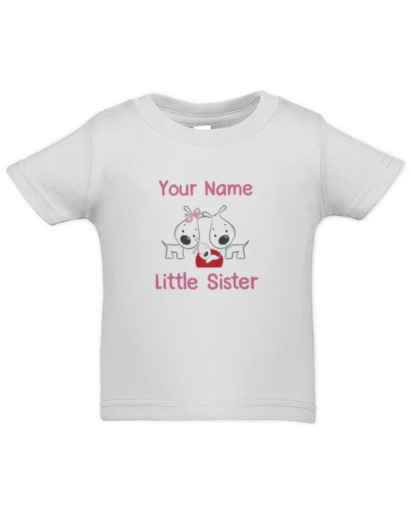 Personalized Dogs Little Sister Baby T-Shirt