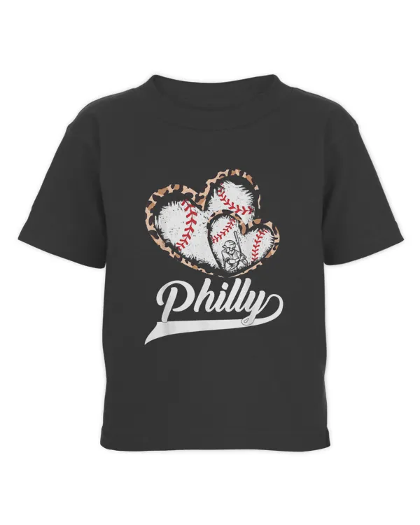 Vintage Philly Baseball Leopard Heart Baseball Fans - Toddler Cotton Jersey T-Shirt Toddler Cotton Jersey T-Shirt