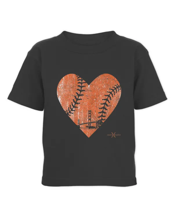 Vintage San Francisco Baseball Heart - Toddler Cotton Jersey T-Shirt Toddler Cotton Jersey T-Shirt