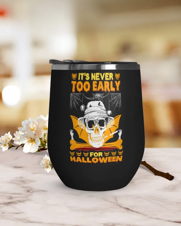 Skull Halloween Wine Tumbler (12 oz)
