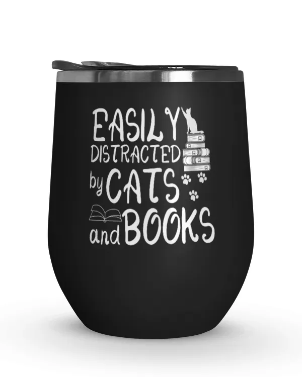ETT994 Easily Distracted By Cats And Books