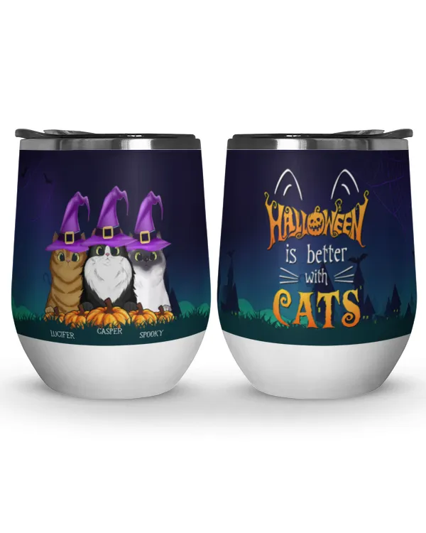 Life Is Better With Cats Halloween - Personalized, Gift For Halloween, Gift Idea For Gift For Halloween