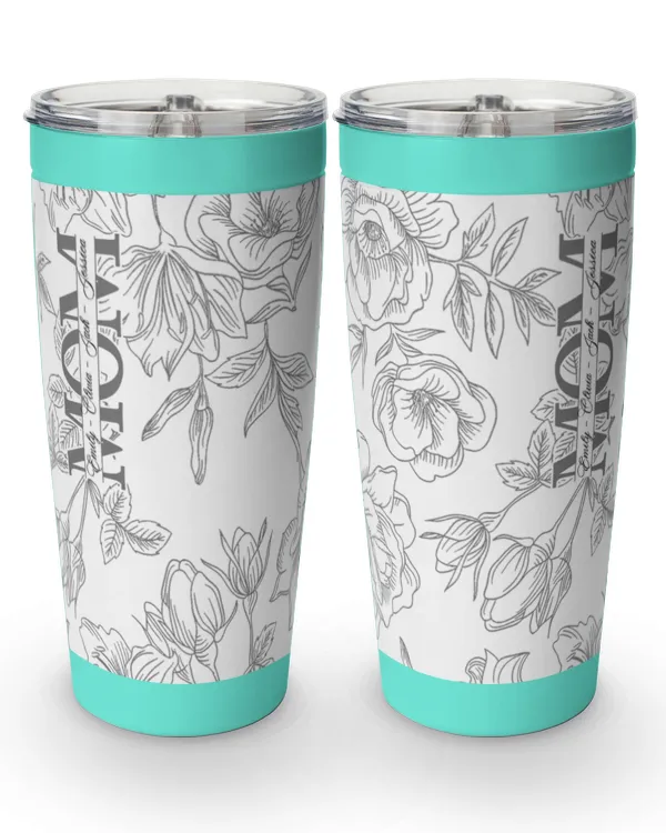 Custom Kids' Names - Floral Mom Mother's Day Gifts - Personalized 40oz Tumbler, Gifts for Mom, Gift idea for Mom, Mother's day gift - Viking Tumbler (20oz) Viking Tumbler (20oz)