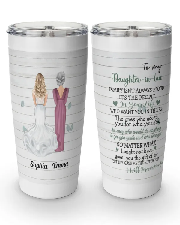 To My Daughter-in-law - Personalized Tumbler Cup - Birthday Wedding Gift For Daughter-in-law, Bonus Daughter - Gift From Mom, Mother-in-law, Gift For Daughter, Gift Idea For Daughter