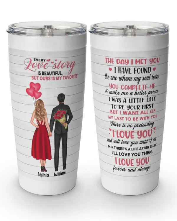 The Day I Met You - Personalized tumbler - Gift For Boyfriend,  Gift Idea For Boyfriend