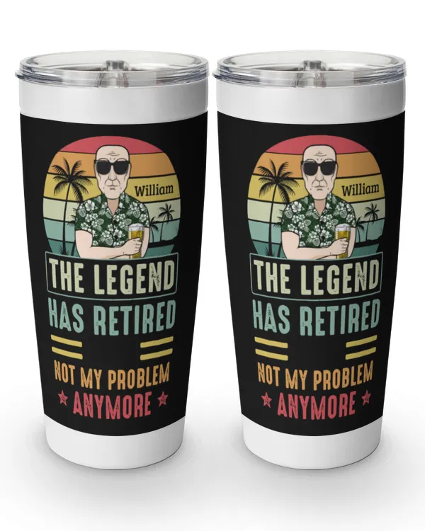 The Legend Has Retired - Personalized Tumbler Cup, Gift For Grandpa, Gift Idea For Grandpa