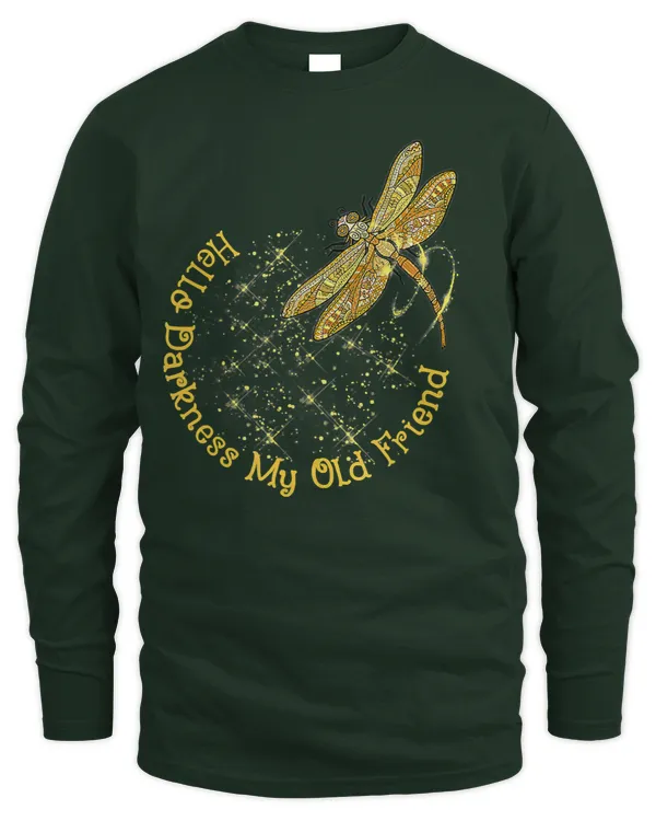 Crescent Moon Dragonfly Hello Darkness My Old Friend - Men's Long Sleeved T-Shirt Men's Long Sleeved T-Shirt