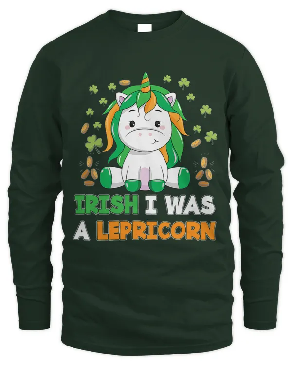 Irish I Was A Lepricorn Irish Unicorn St. Patricks Day 2 - Men's Long Sleeved T-Shirt Men's Long Sleeved T-Shirt
