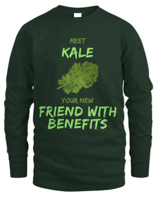 Meet Kale Your New Friend With Benefits - Men's Long Sleeved T-Shirt Men's Long Sleeved T-Shirt