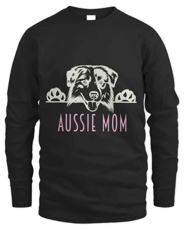 Aussie Mom with Australian Shepherd Dog Pullover Hoodie