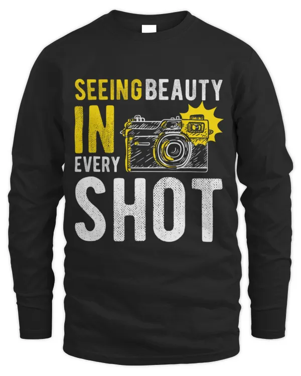 Cute Photographer Seeing Beauty In Every Shot Photographer Photography Camera - Men's Long Sleeved T-Shirt Men's Long Sleeved T-Shirt